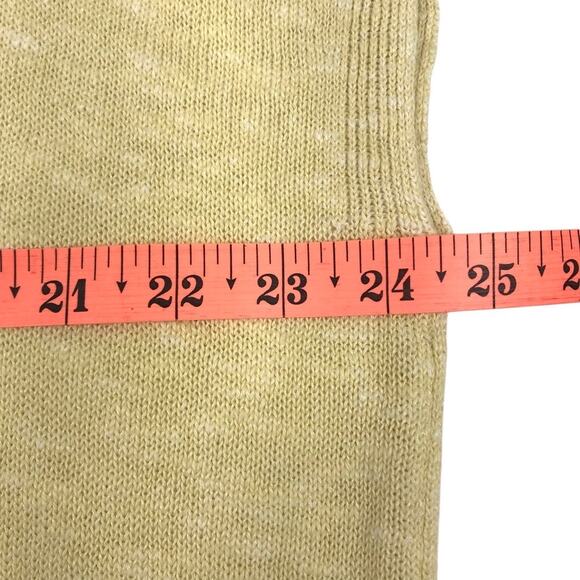 EILEEN FISHER Organic Linen Cotton Knit Slub Square Top L Yellow Classic Resort - Picture 10 of 11